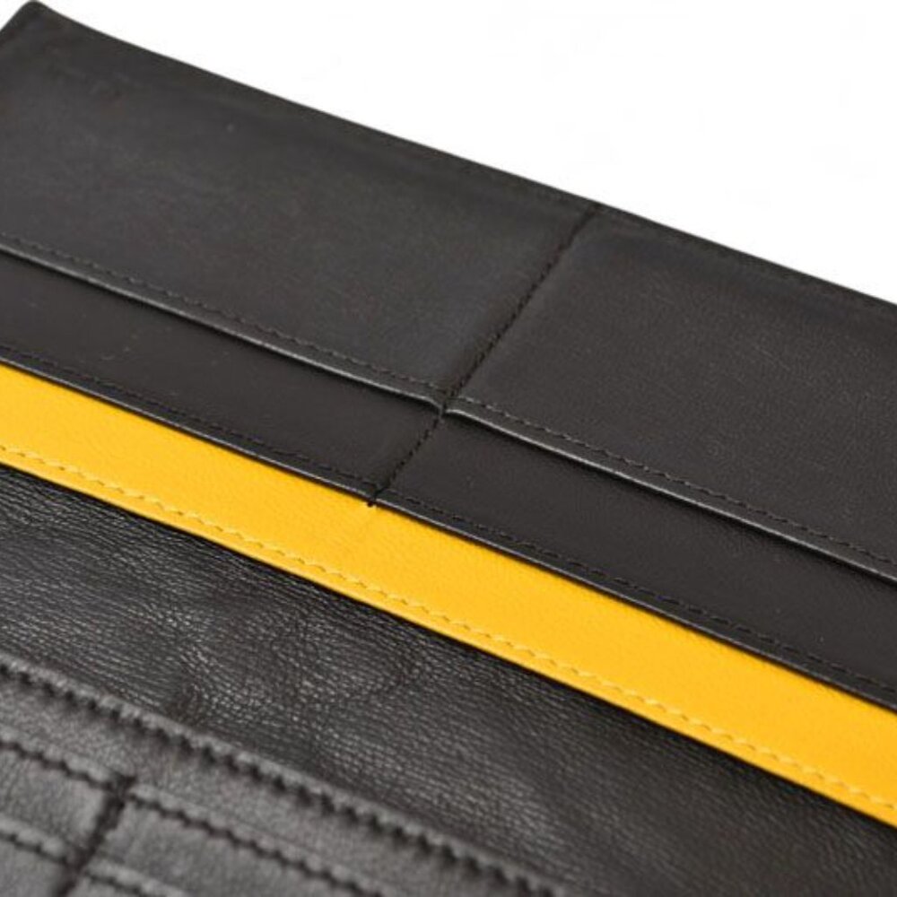 ★SOLD★ Fendi Wallet Bifold Long Wallet Leather Women Men FF Embossed Black 7 - Picture 6 of 11